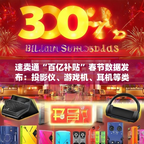 速卖通“百亿补贴”春节数据发布：投影仪、游戏机、耳机等类目涨幅超300%