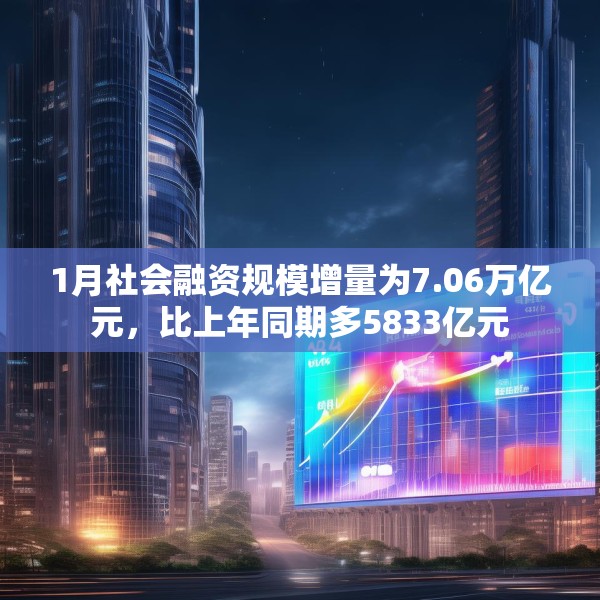 1月社会融资规模增量为7.06万亿元，比上年同期多5833亿元