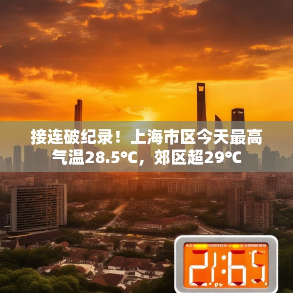 接连破纪录！上海市区今天最高气温28.5℃，郊区超29℃