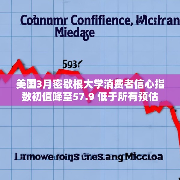 美国3月密歇根大学消费者信心指数初值降至57.9 低于所有预估